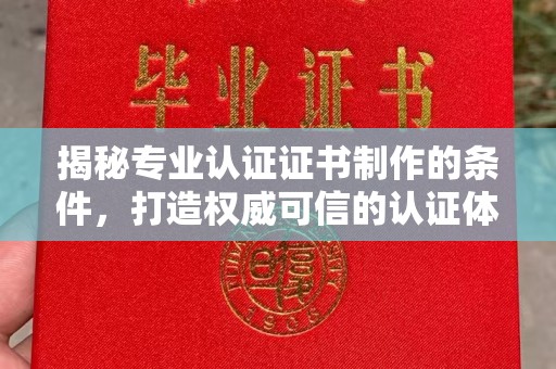 莒南揭秘专业认证证书制作的条件，打造权威可信的认证体系